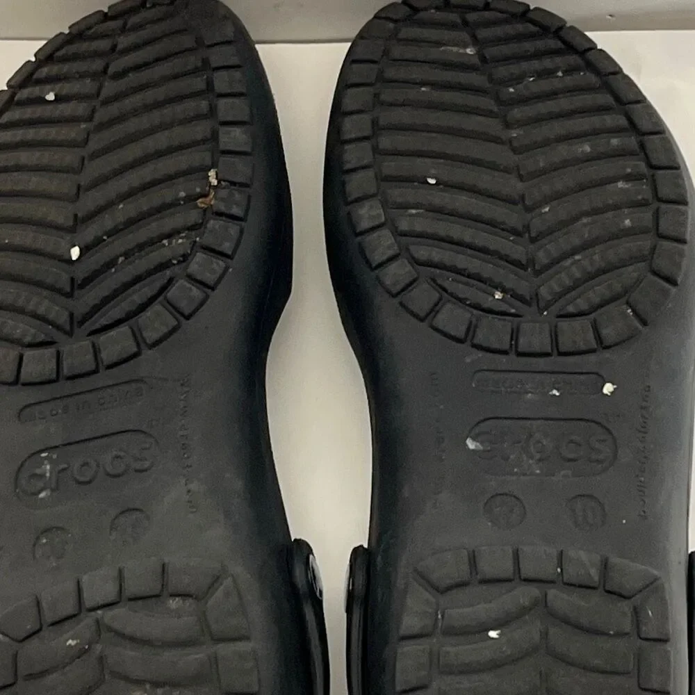 Crocs Cleo II‎ Double Strap Adjustable Sandals Black Womens Size 4 Slides